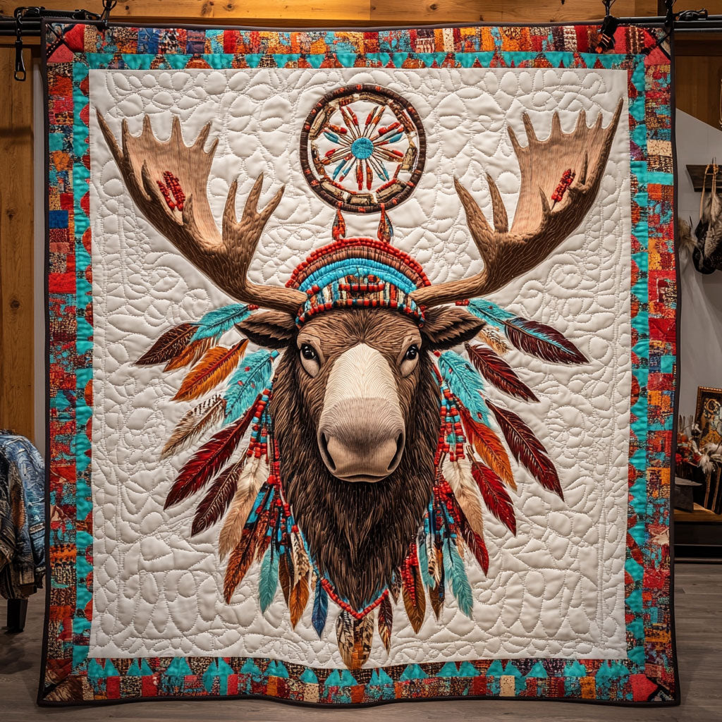 Moose War Bonnet WY1108020CL Quilt
