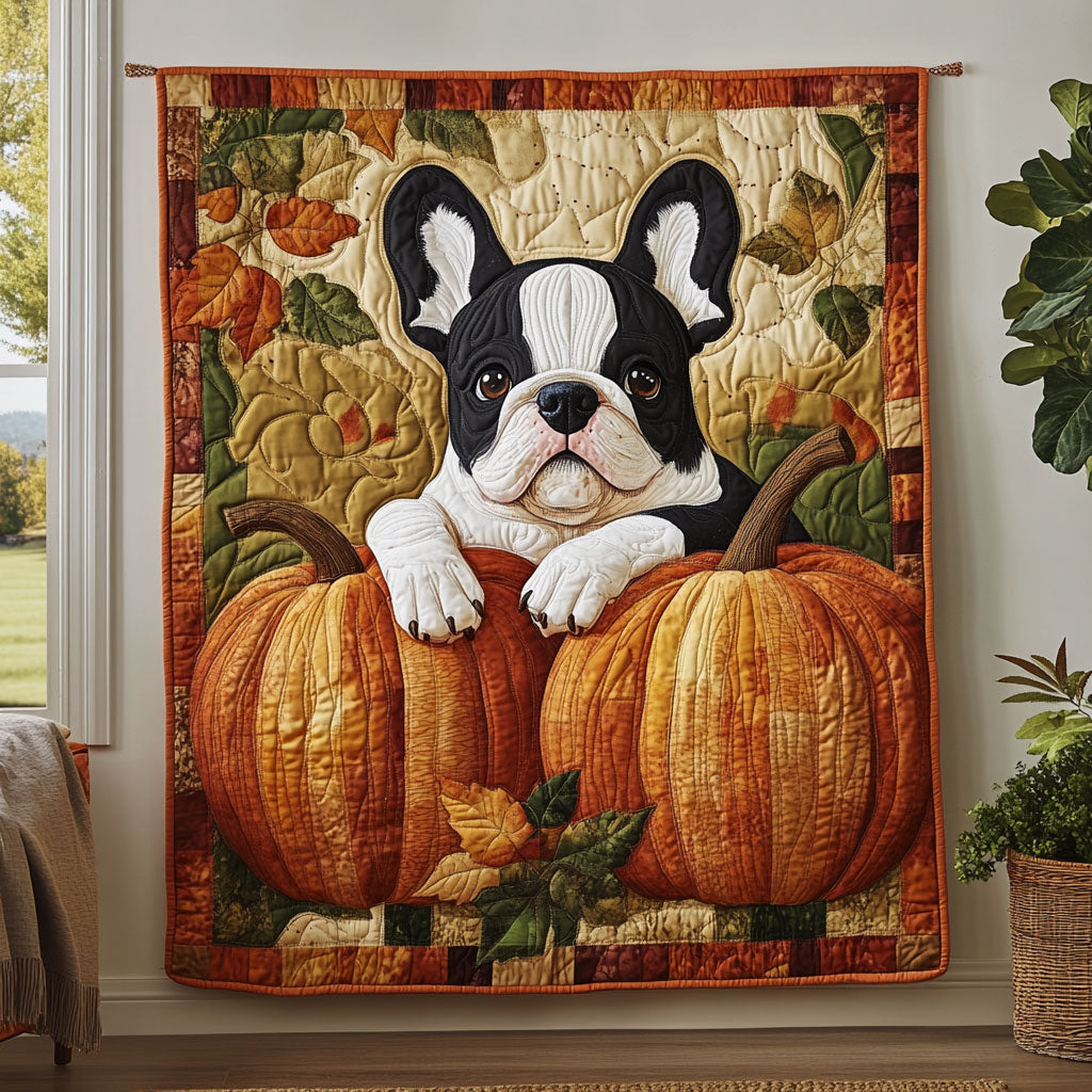 Pumpkin Bulldog CW2908056CL Quilt