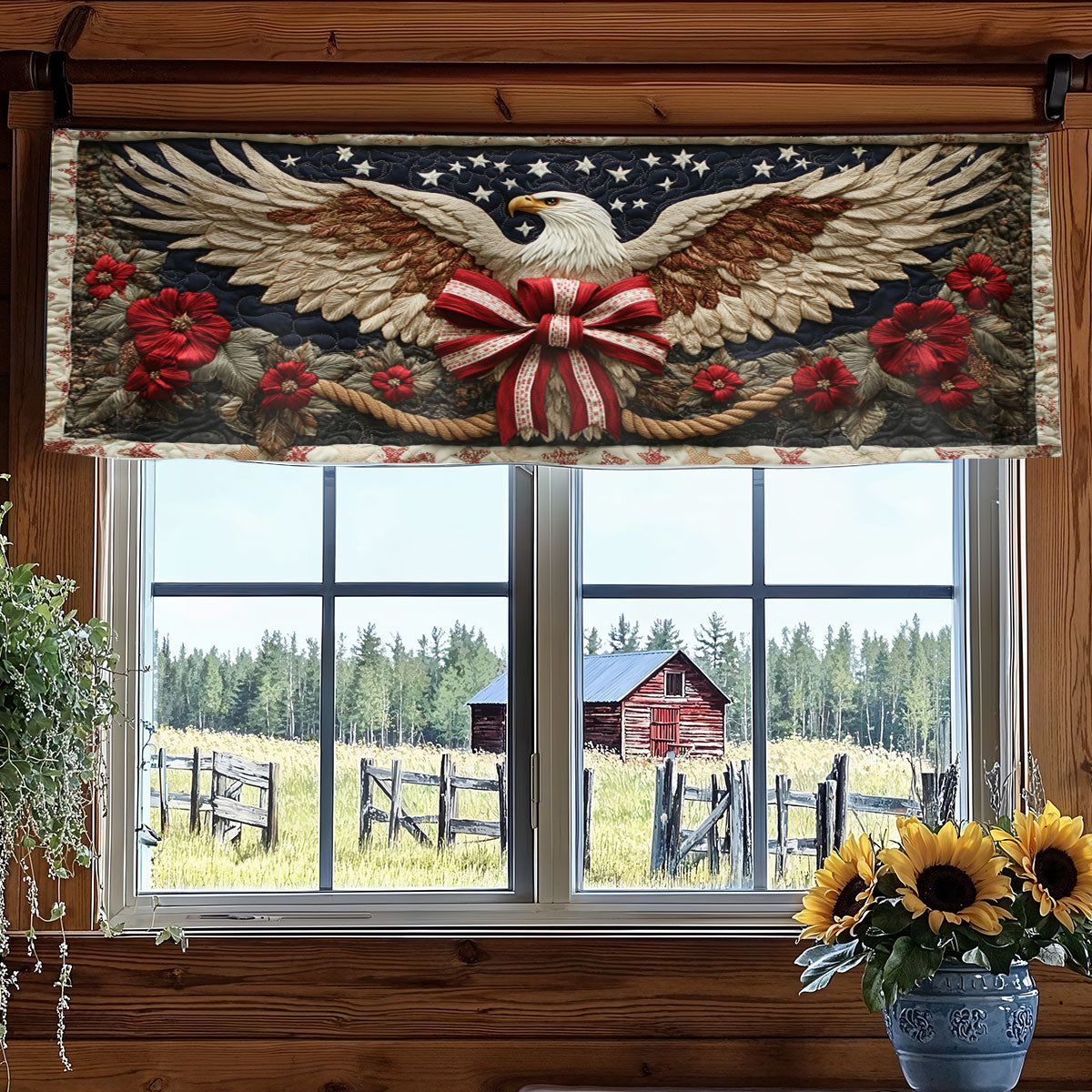 Bald Eagle Heritage WN1206021CL Quilted Valance