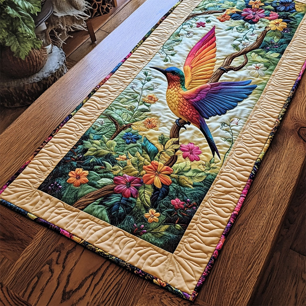 Vibrant Hummingbird WY0905052CL Quilted Table Runner
