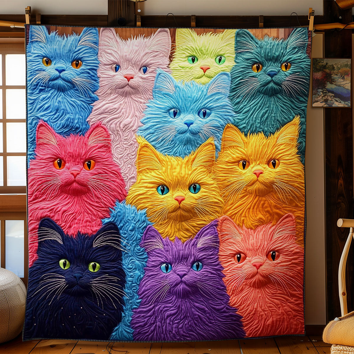 Colorful Cat CW1205077CL Quilt