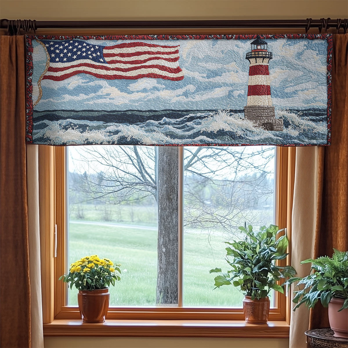 Lighthouse Home WN0906082CL Quilted Valance
