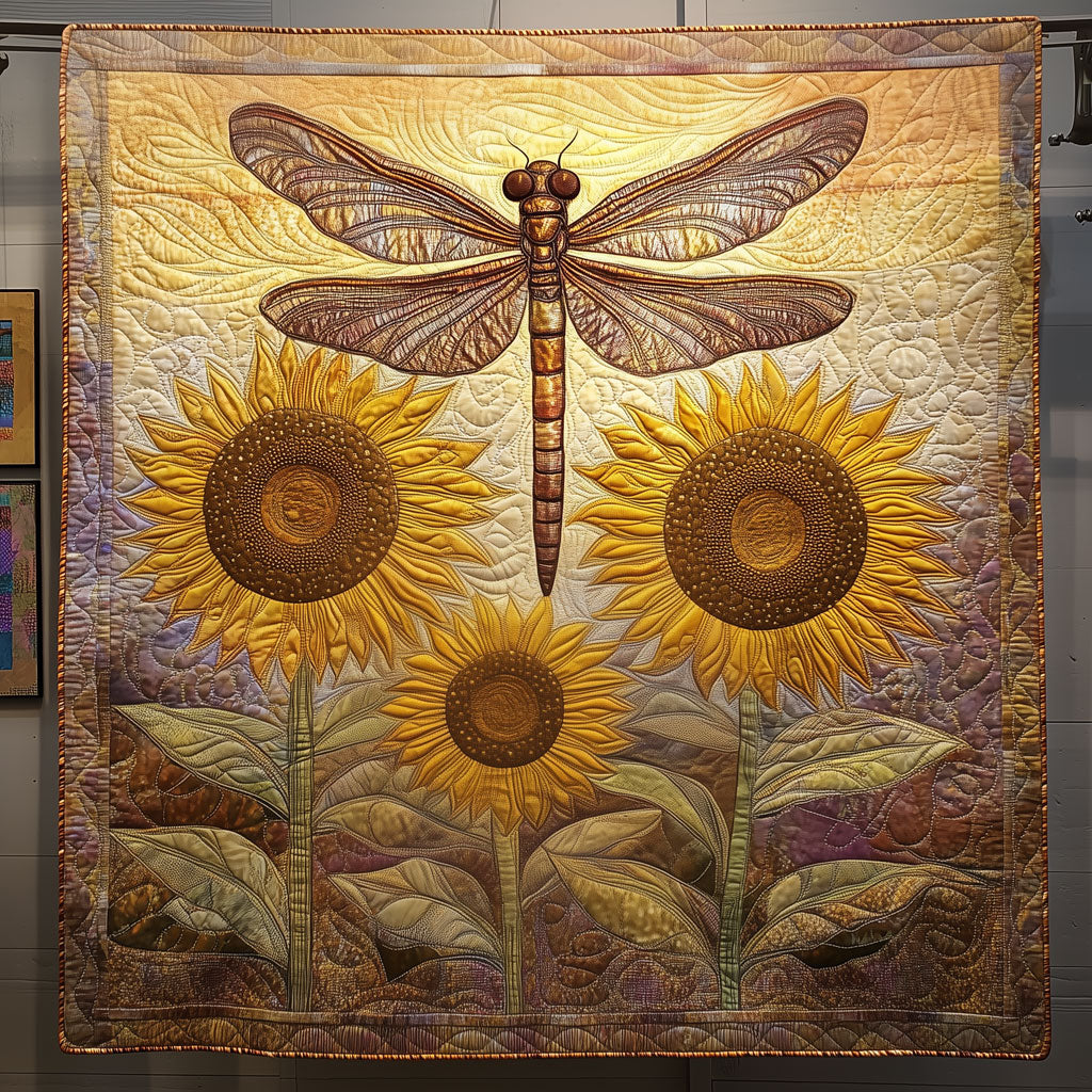 Dragonfly And Sunflowers LT0310010CL Quilt