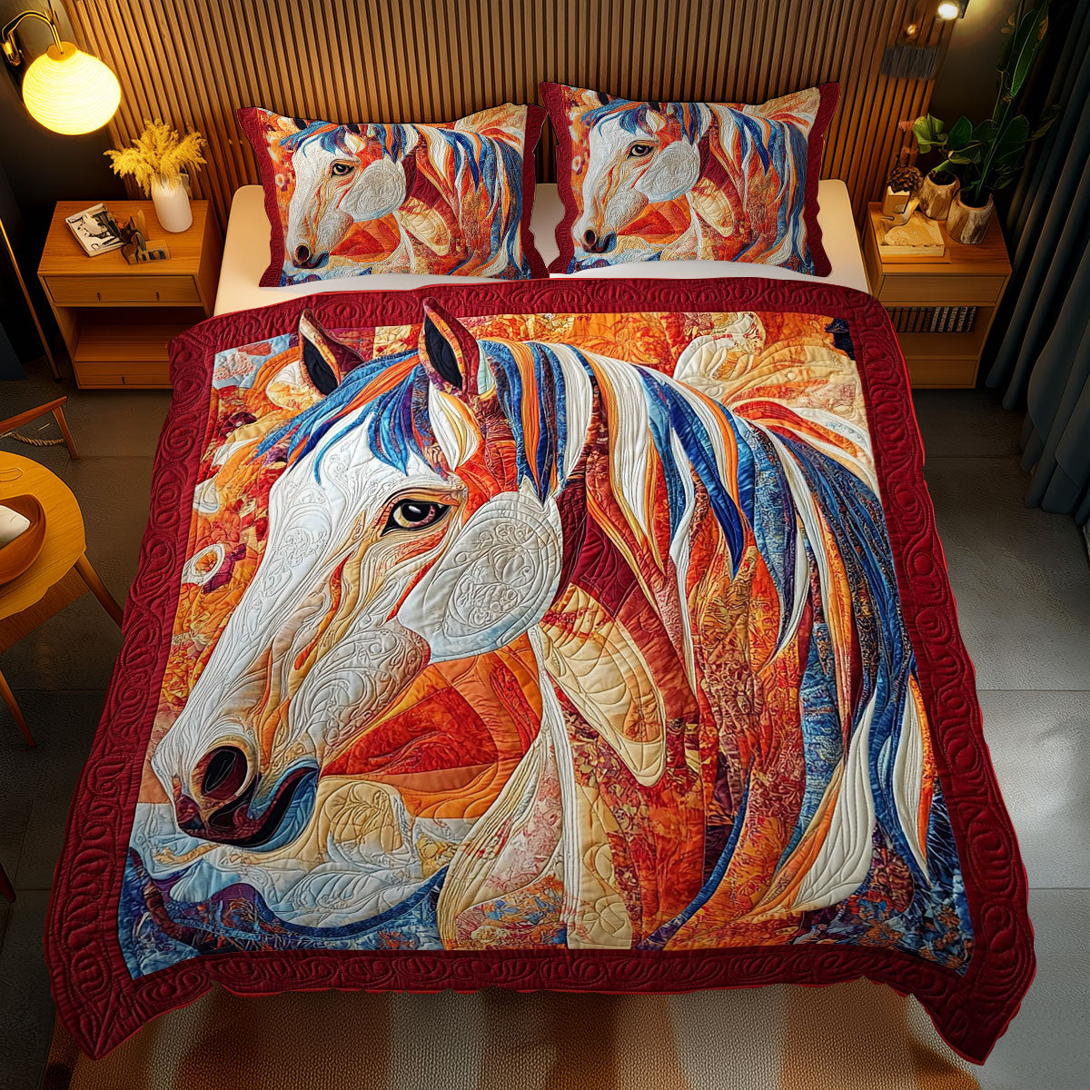 Bold Horse Portrait WY1401064CL Duvet Cover Set