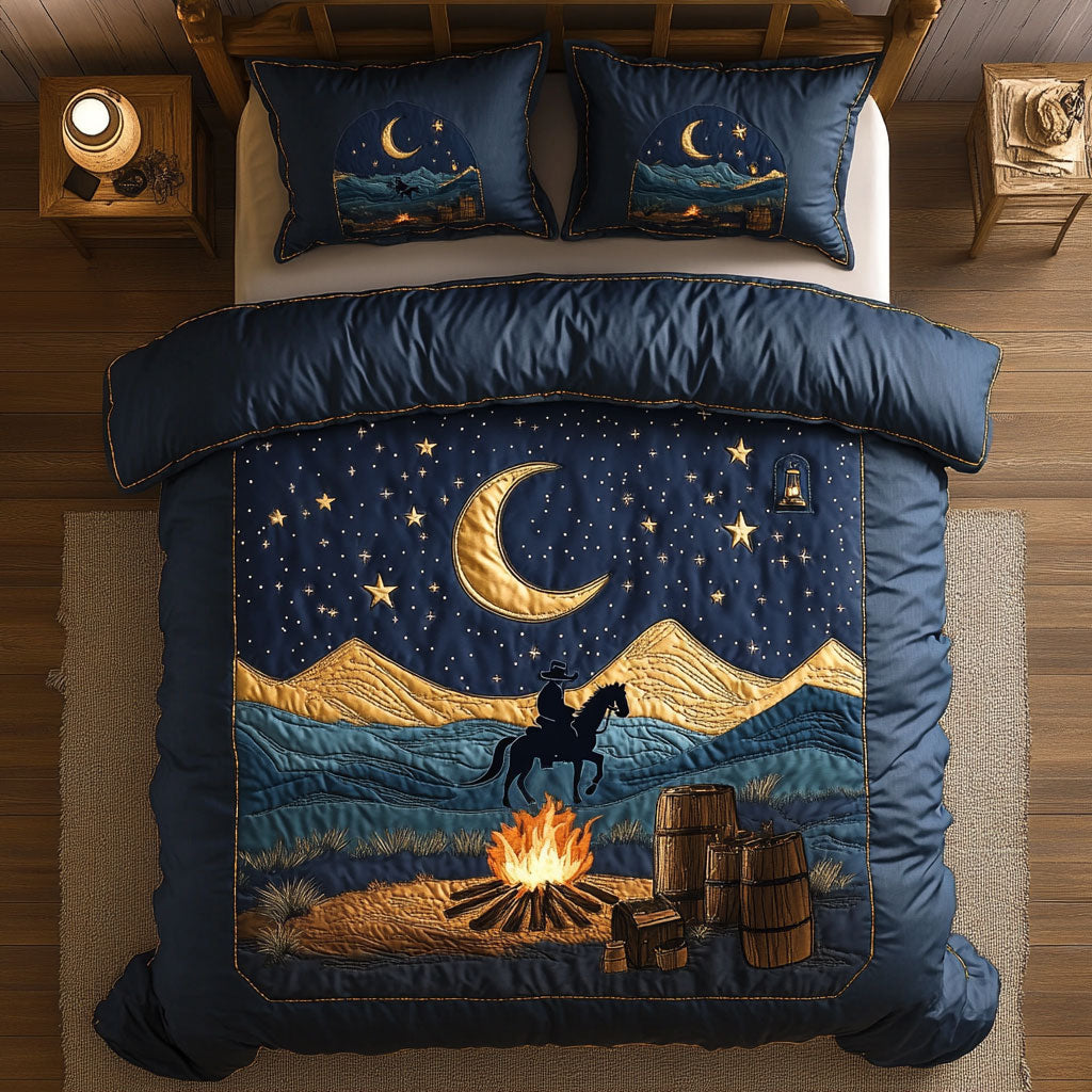 Western Moonlit Cowboy Campfire DH1109014CL Duvet Cover Set