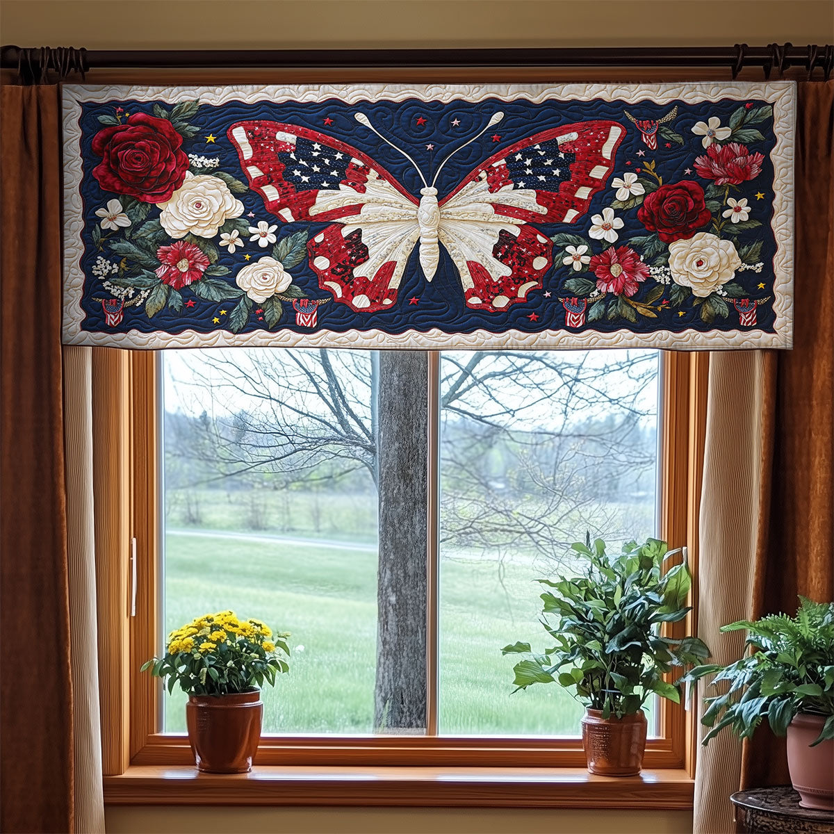 American Butterfly WX0905002CL Quilted Valance