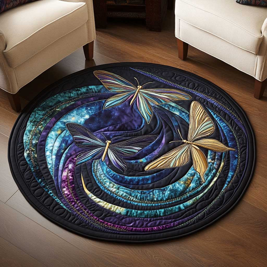 Ethereal Dragonfly WN1803091CL Quilted Round Mat