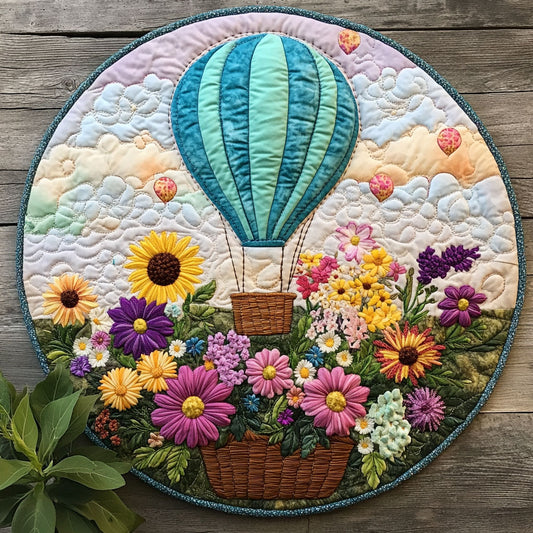 Floral Balloon CW2105302CL Quilted Round Mat