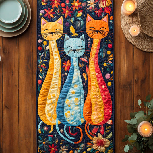 Whimsical Cat CW1106047CL Quilted Table Runner