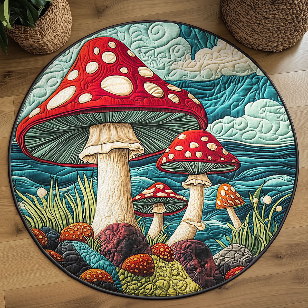 Mushroom WJ0304040CL Quilted Round Mat