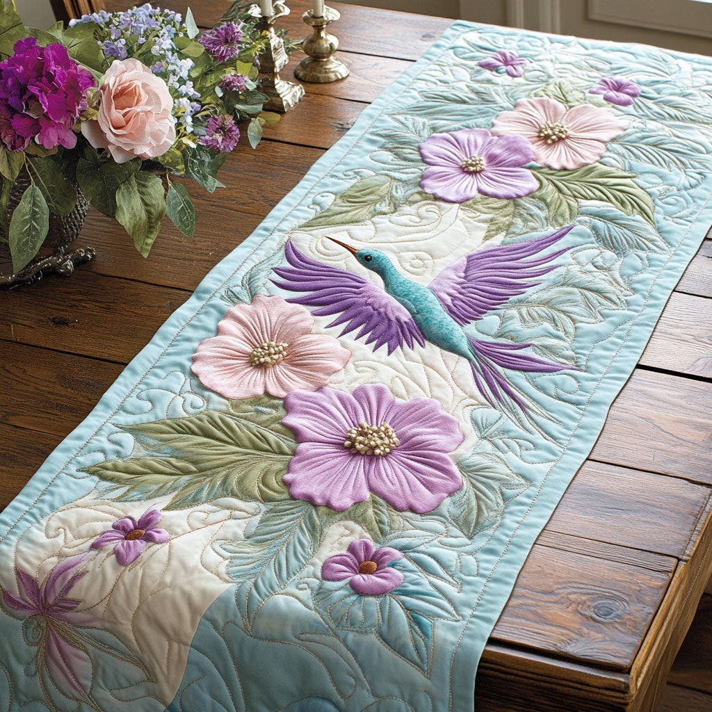 Dreamy Hummingbird WU0303037CL Quilted Table Runner