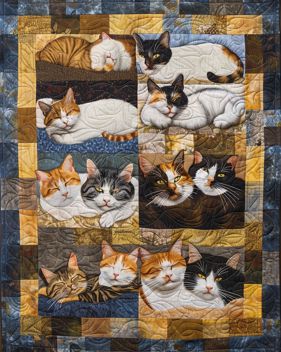 Cat Sleeping YR1608006CL Quilt