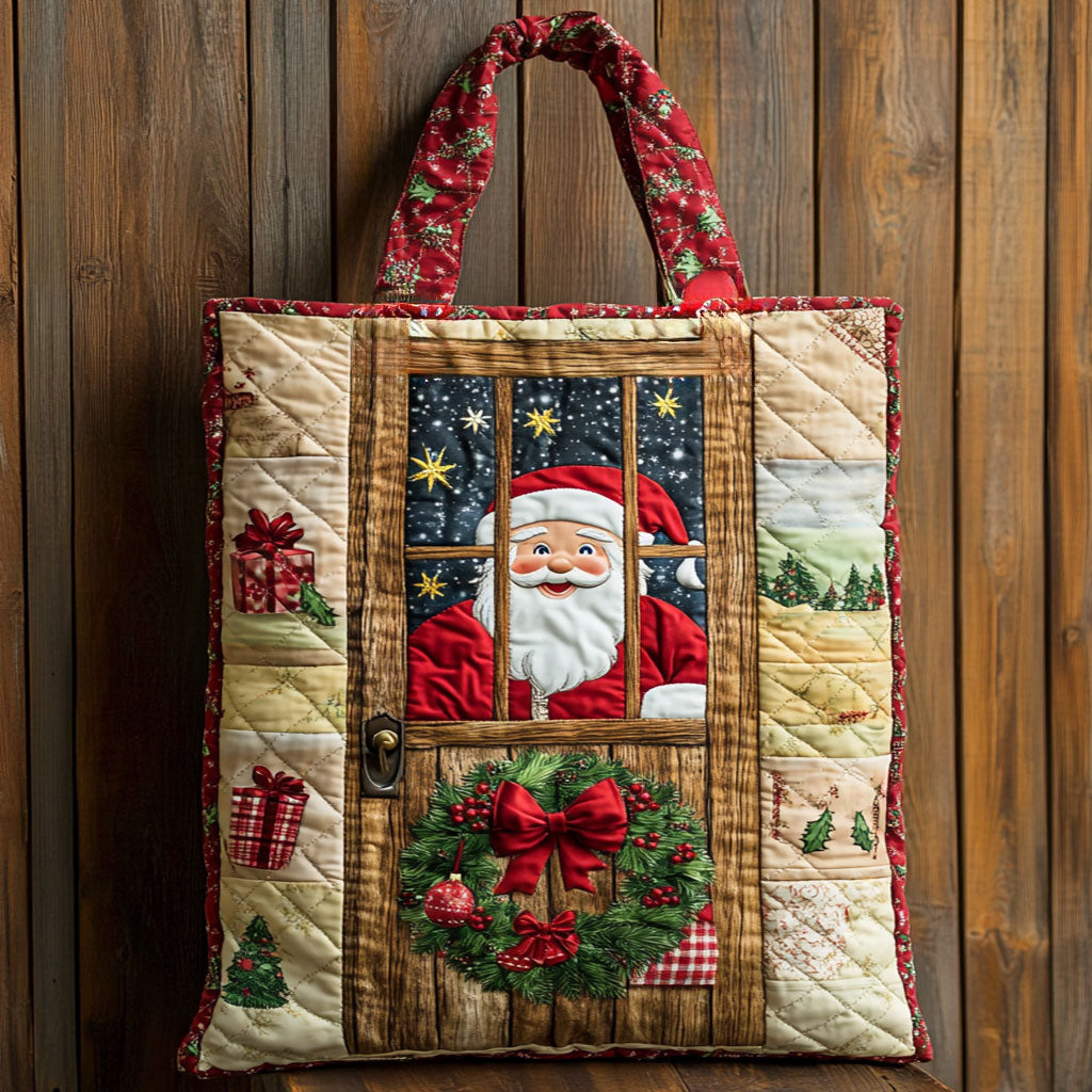 Cozy Window Santa WN1811005CL Quilted Tote Bag