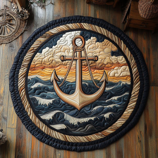 Wave Of Anchor WY1106046CL Quilted Round Mat