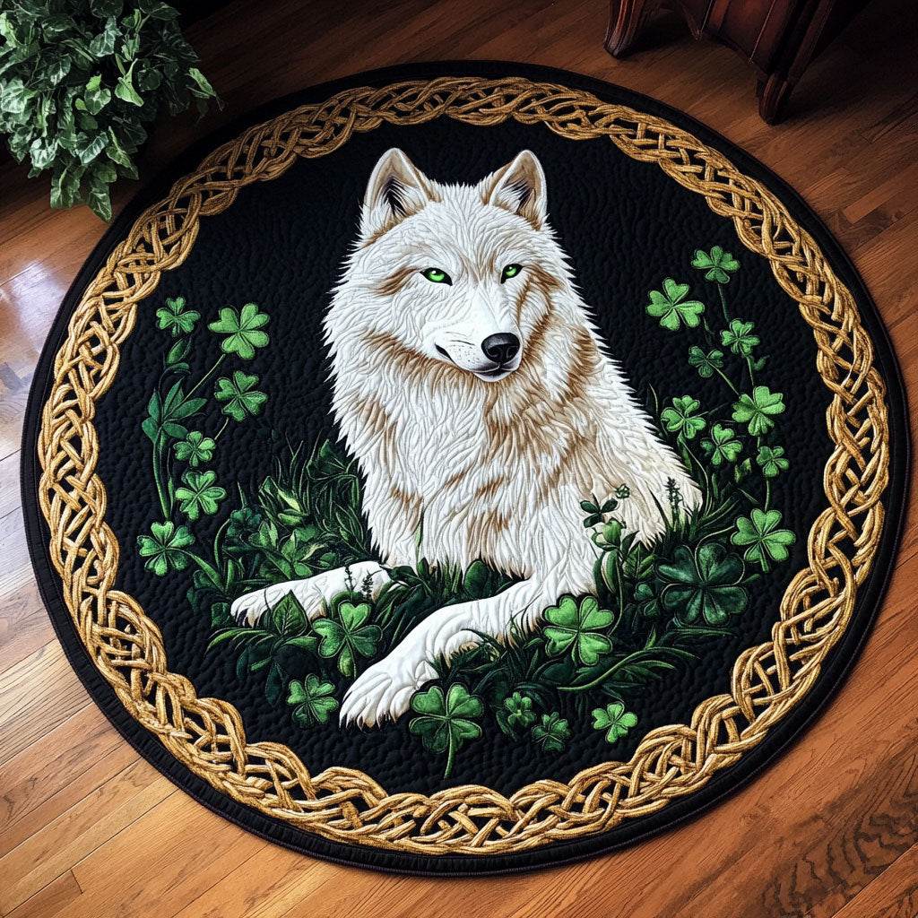 Shamrock Wolf CM2005003CL Quilted Round Mat