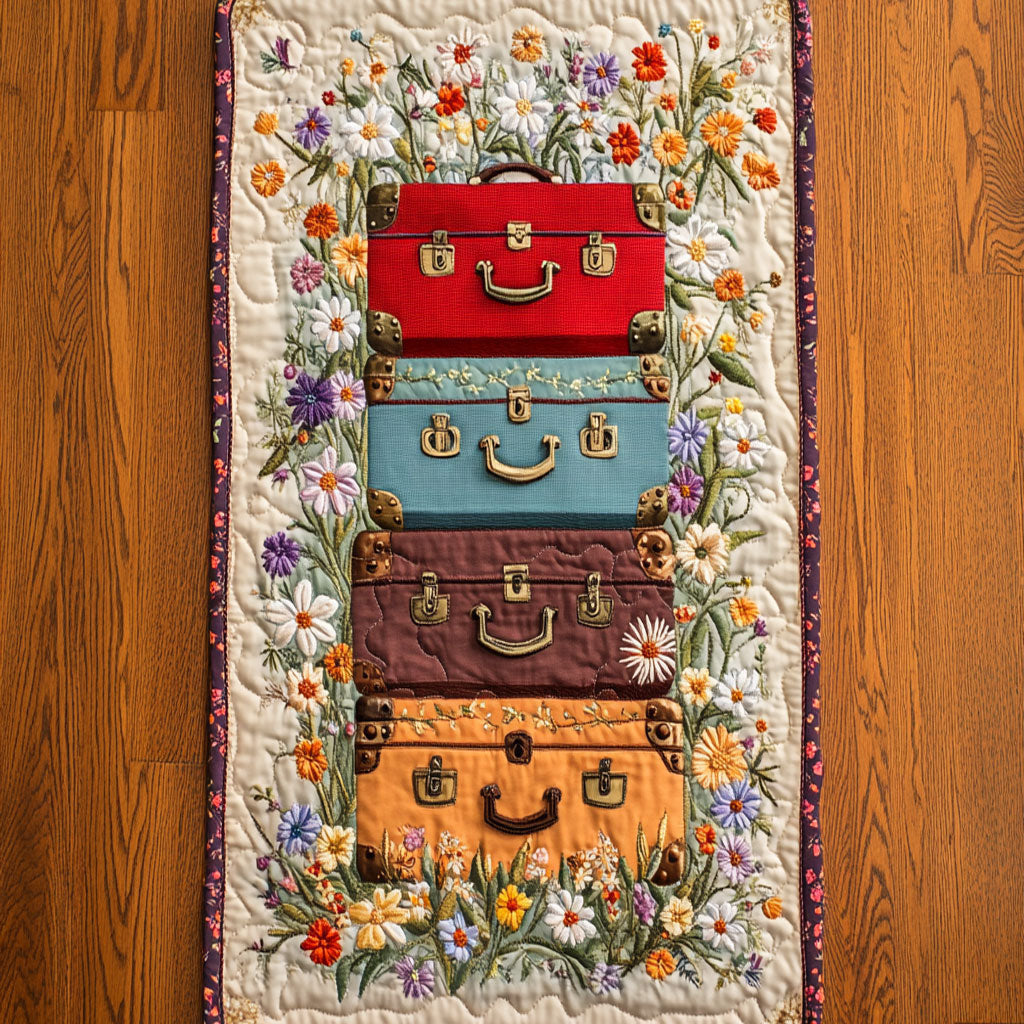 Garden Suitcase WN0408028CL Quilted Table Runner