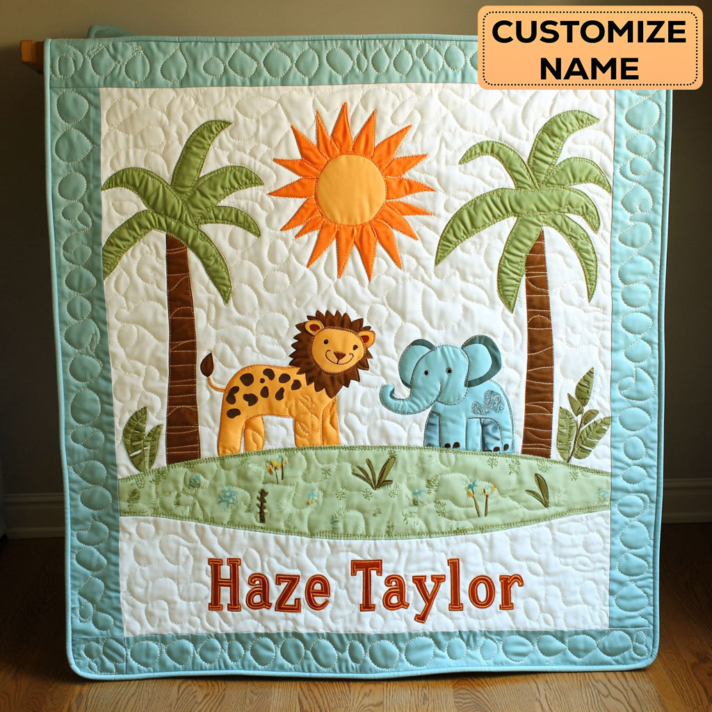 Happy Herd WN2407040CL Personalized Baby Quilt