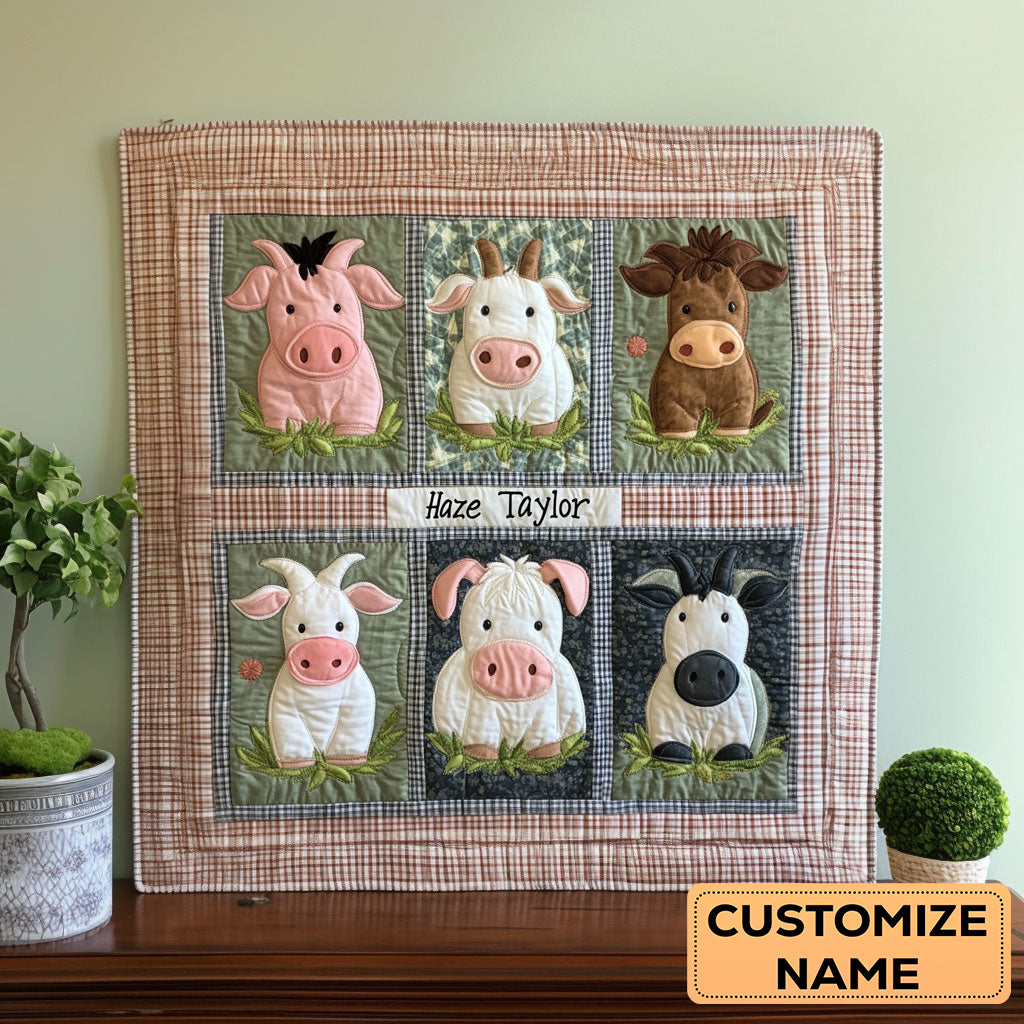 Farm Pals WN2407030CL Personalized Baby Quilt