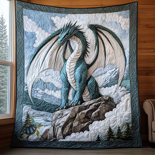 Majestic Teal Mountain Dragon WP0612008CL Quilt