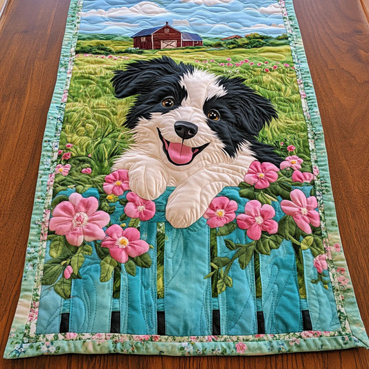 Collie Puppy WJ2804021CL Quilted Table Runner