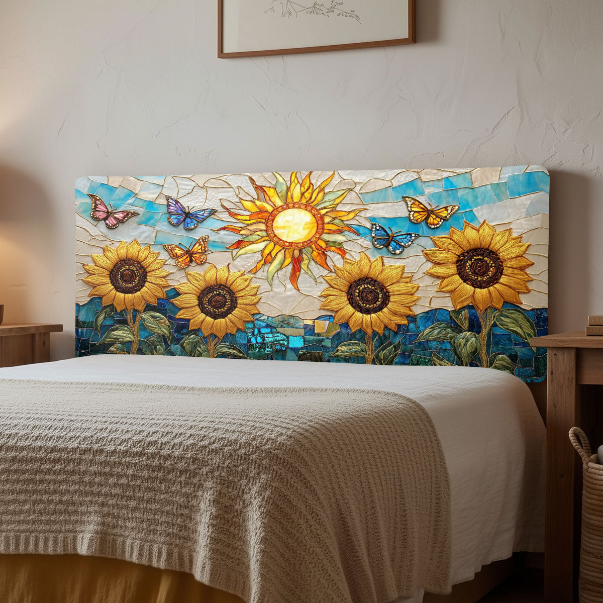 Sunflower Bloom CW1512032CL Quilted Headboard Slipcover