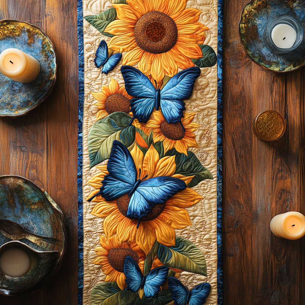 Butterfly Sunflower CW0207010CL Quilted Table Runner