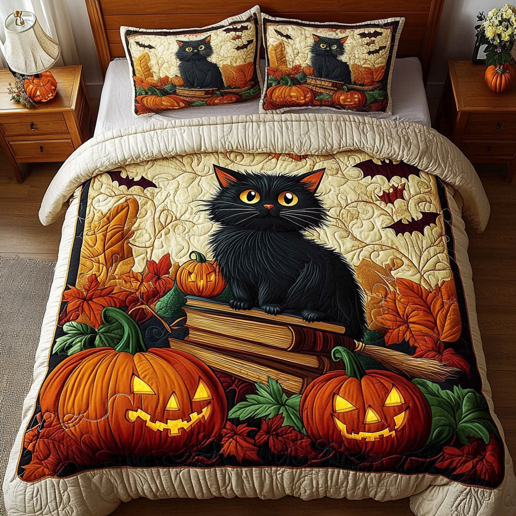 Whimsical Halloween Cat WY0707078CL Duvet Cover Set
