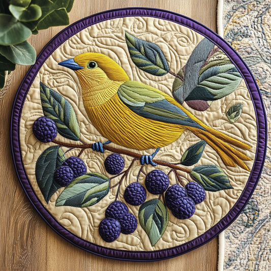 Berry Feather CW0906008CL Quilted Round Mat