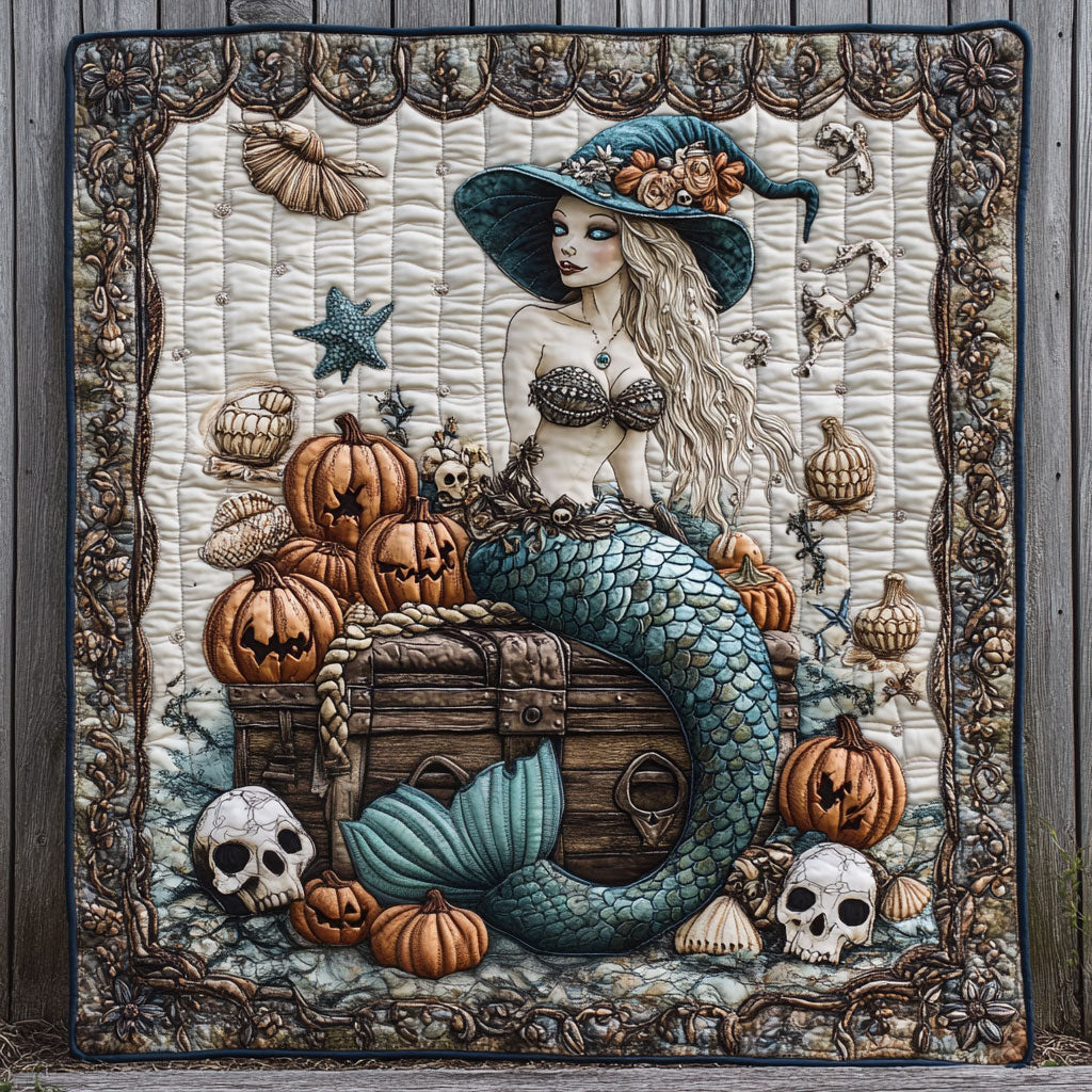 Pumpkin Moon Mermaid Witch WN1908068CL Quilt