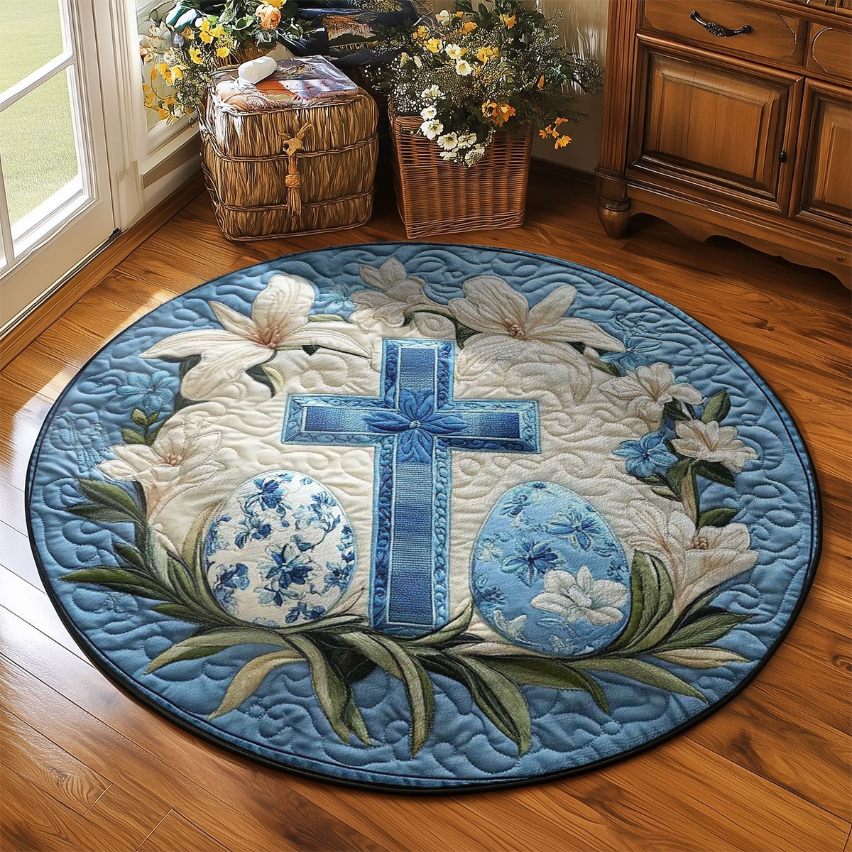 Easter Cross Blessing WN2203014CL Quilted Round Mat