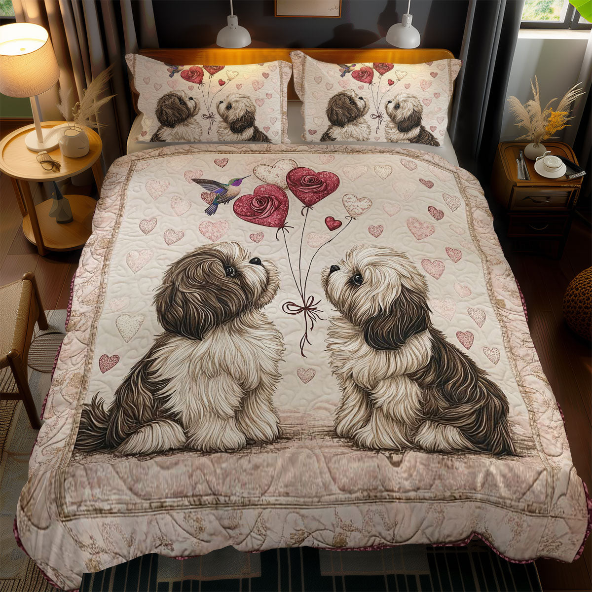 Romantic Shih Tzu WN2412047CL Duvet Cover Set