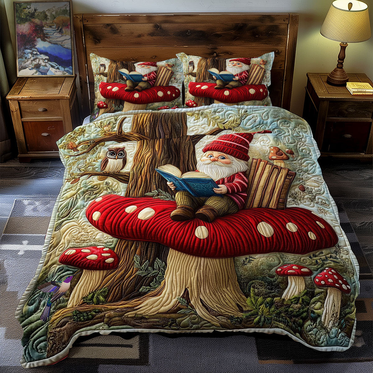 Gnome And Owl WY0612056CL Duvet Cover Set