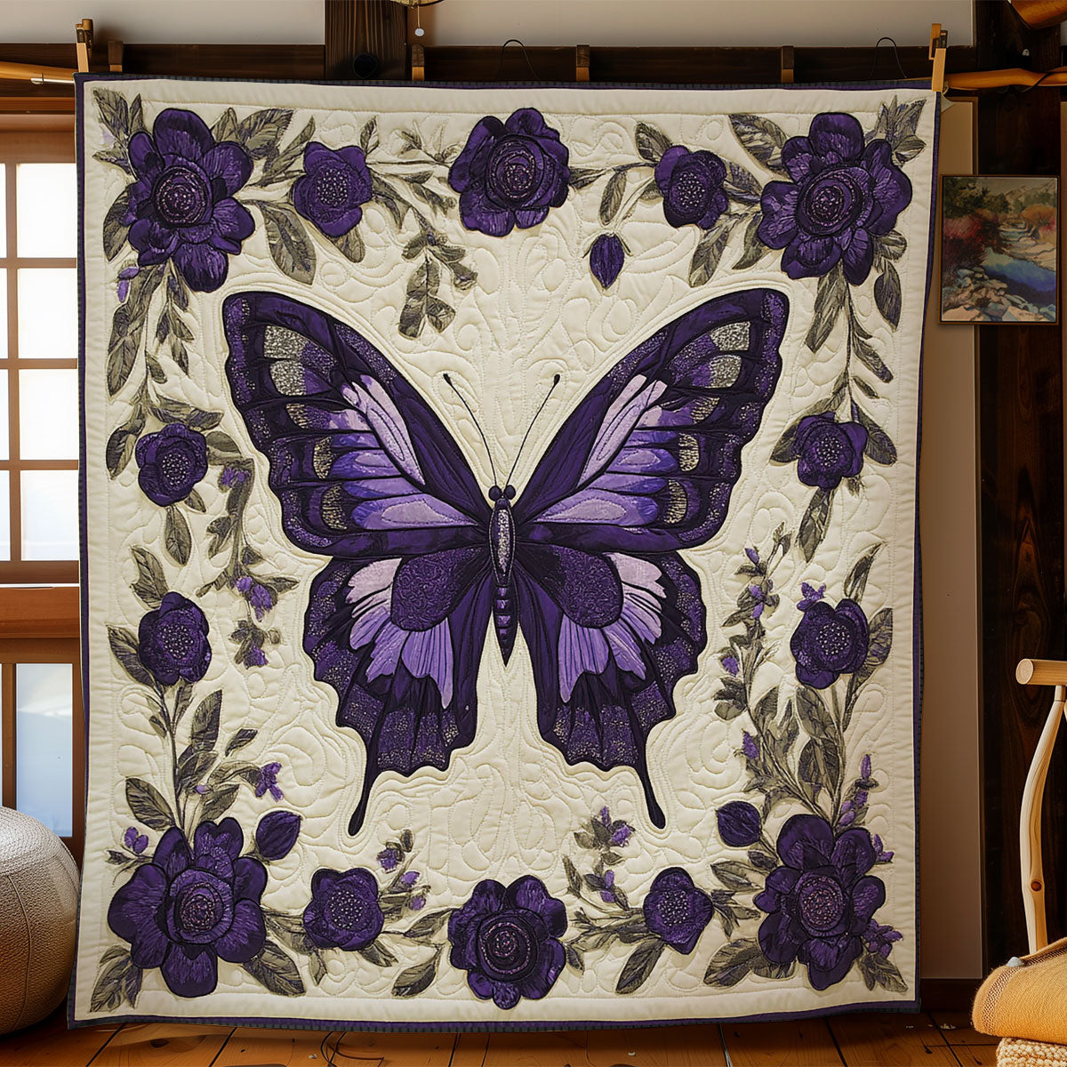 Mystic Purple Butterfly WY1202131CL Quilt