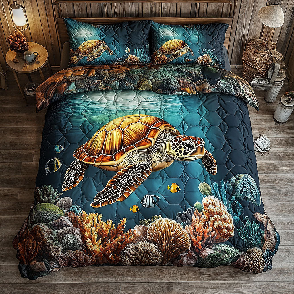 Sea Turtle Fish WT1302009CL Duvet Cover Set