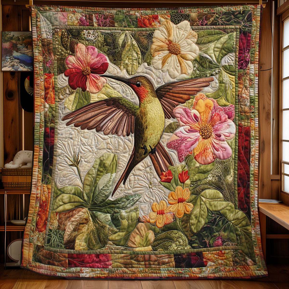 Hummingbird And Flower WY0301049CL Quilt