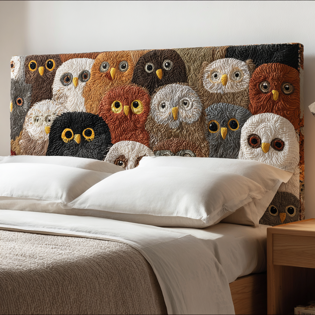 Wide-eyed Owls XR2412010CL Quilted Headboard Slipcover