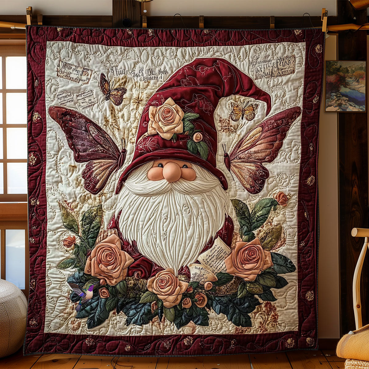 Miraculous Gnome In Garden WY2712042CL Quilt