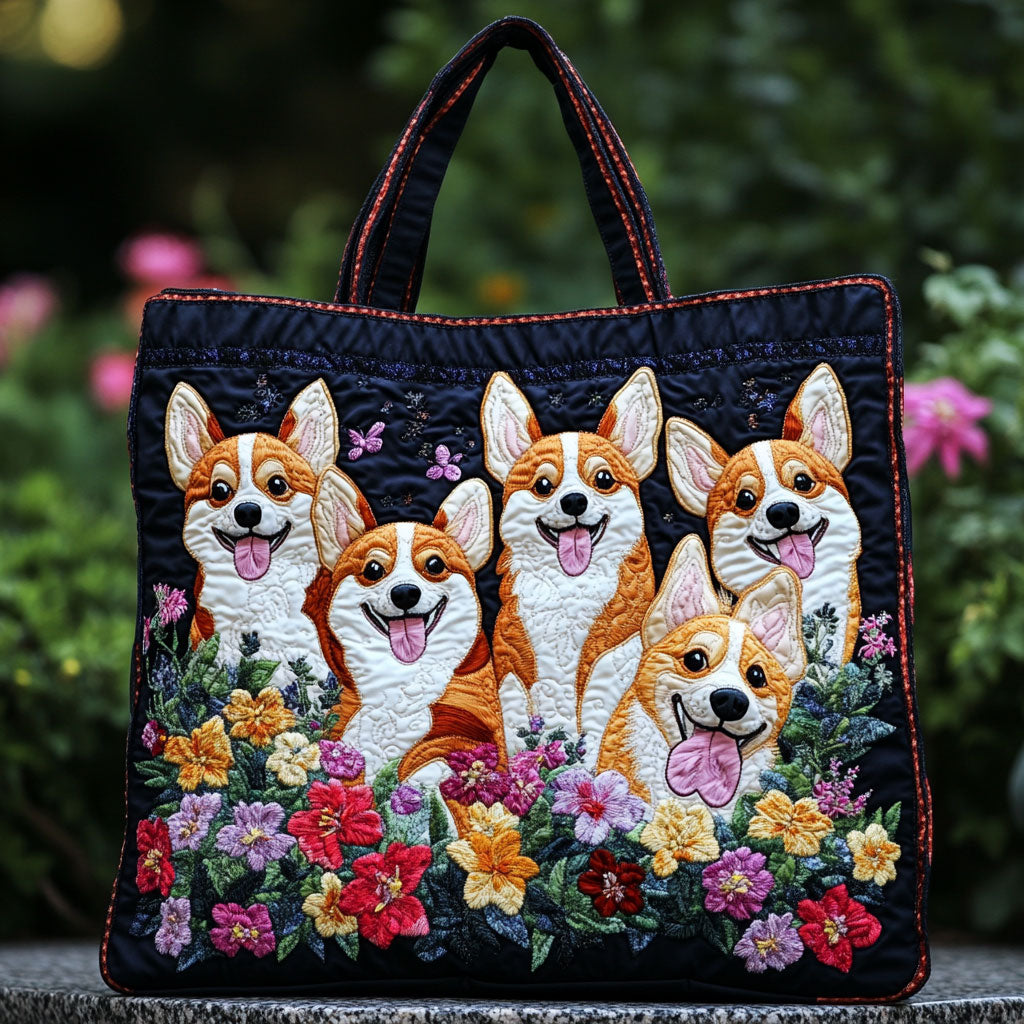 Happy Paws Corgi WN2209040CL Quilted Tote Bag