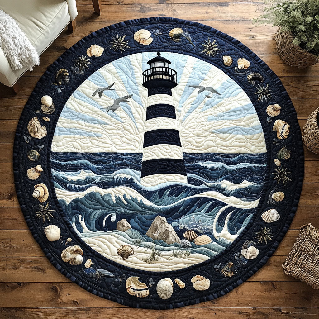 Coastal View WY2203035CL Quilted Round Mat