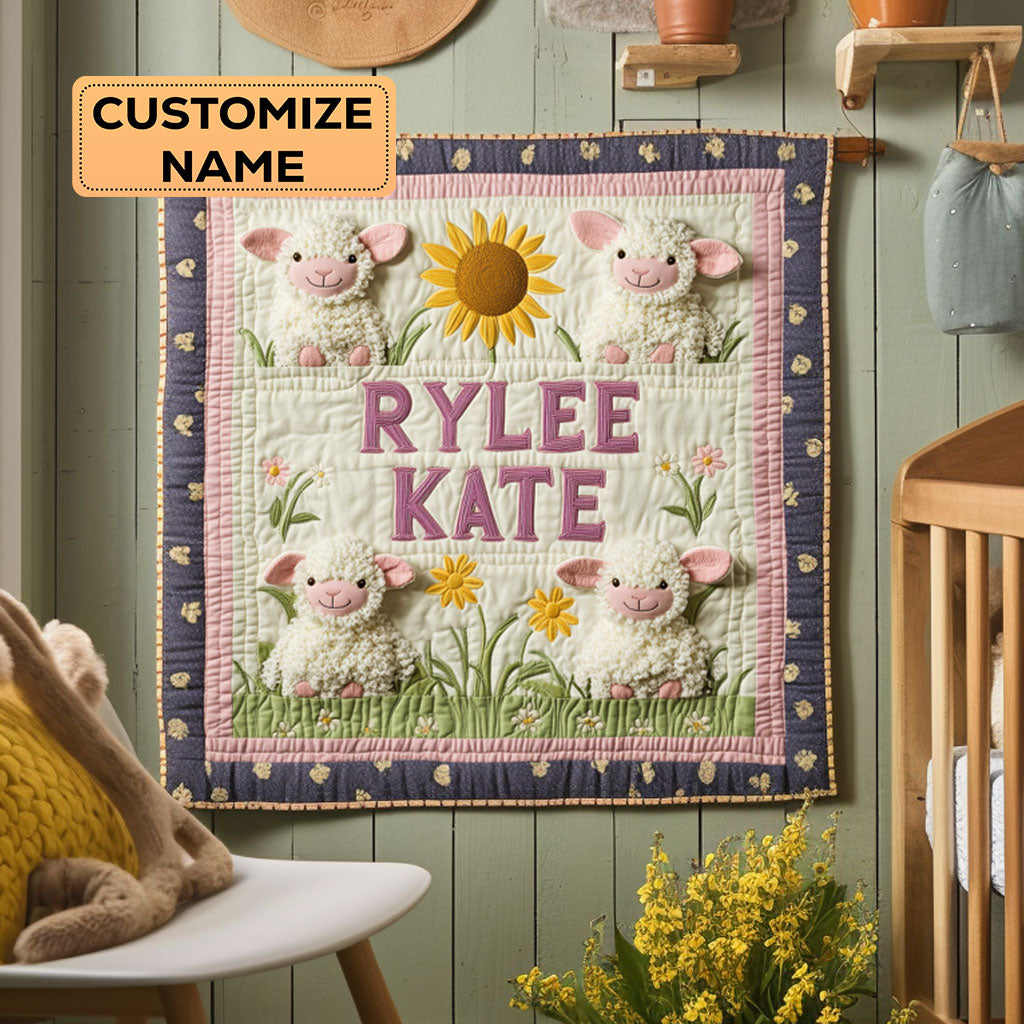 Sweet Snout Meadow WY2907041CL Personalized Baby Quilt