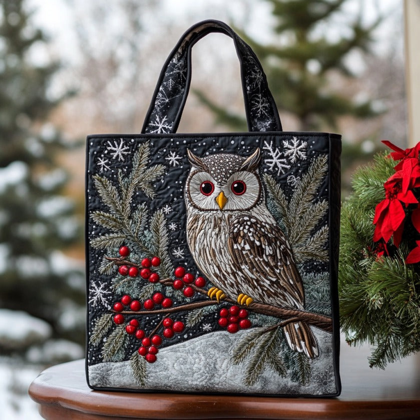 Frosted Owl XR0710013CL Quilted Tote Bag