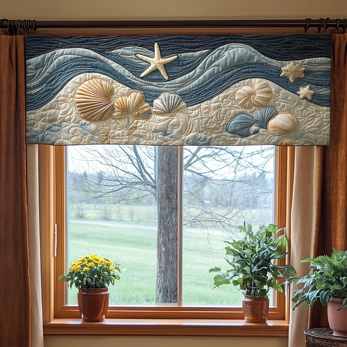 Coastal Serenity WN2003077CL Quilted Valance