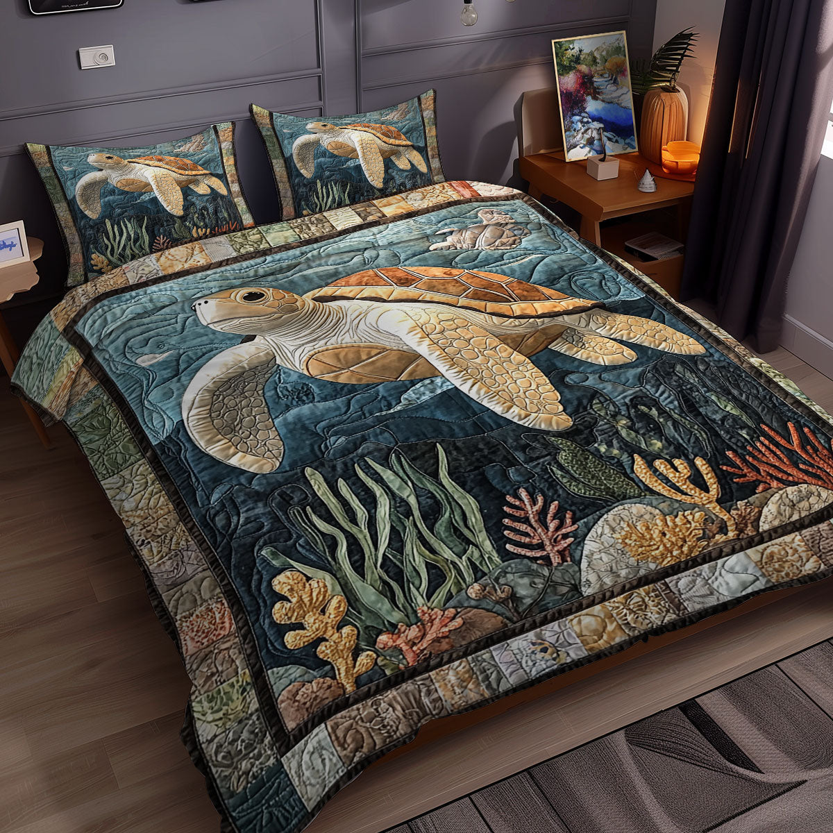 Turtle Swim WX2111090CL Duvet Cover Set