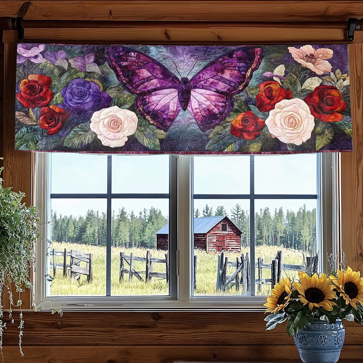 Whispering Butterfly WN2003001CL Quilted Valance