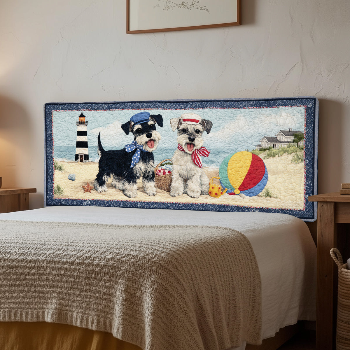 Schnauzer Sailors XR1212007CL Quilted Headboard Slipcover