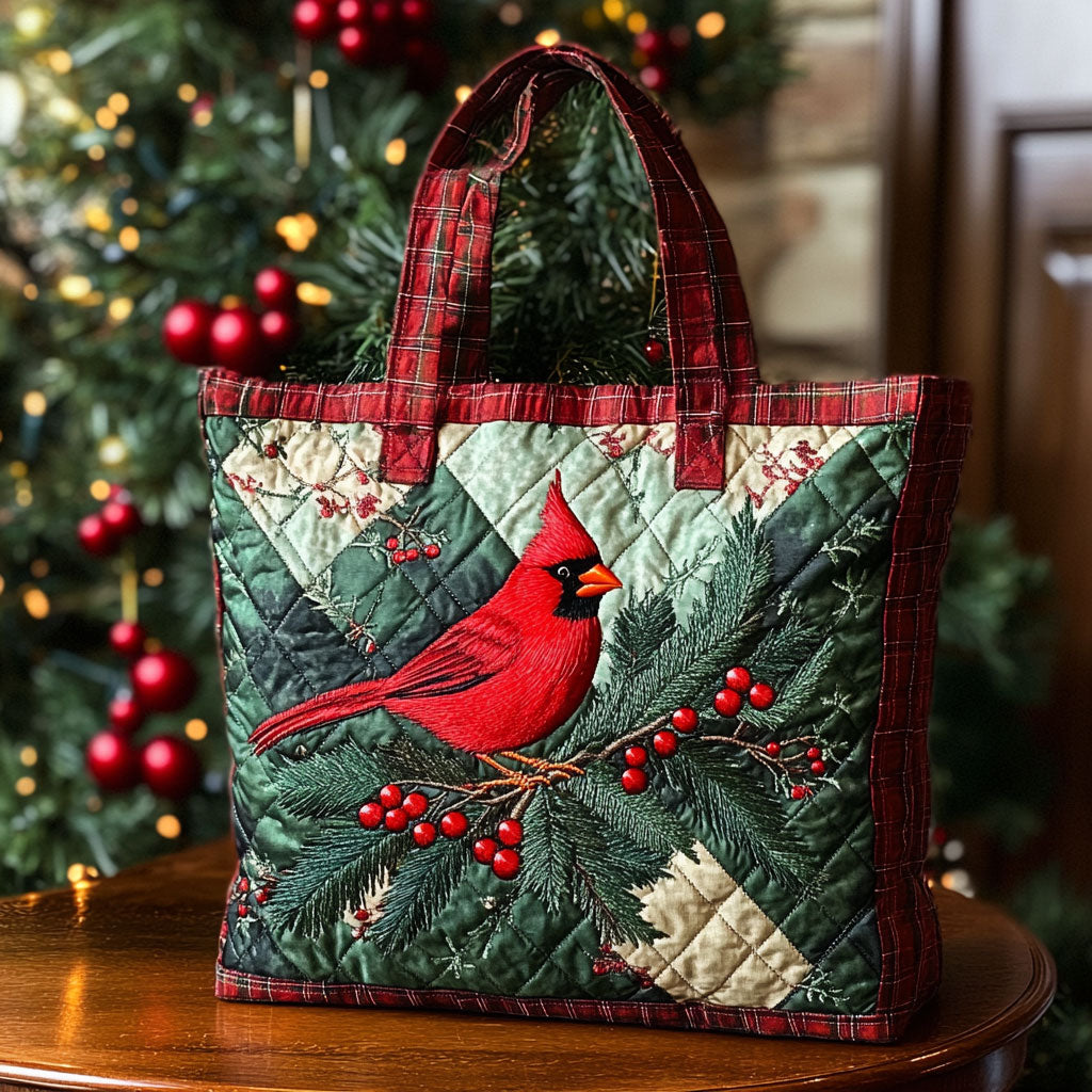Holiday Cardinal Charm CW2309014CL Quilted Tote Bag