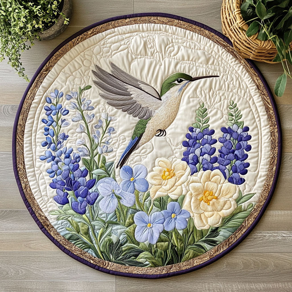 Hummingbird Flower CW1306026CL Quilted Round Mat