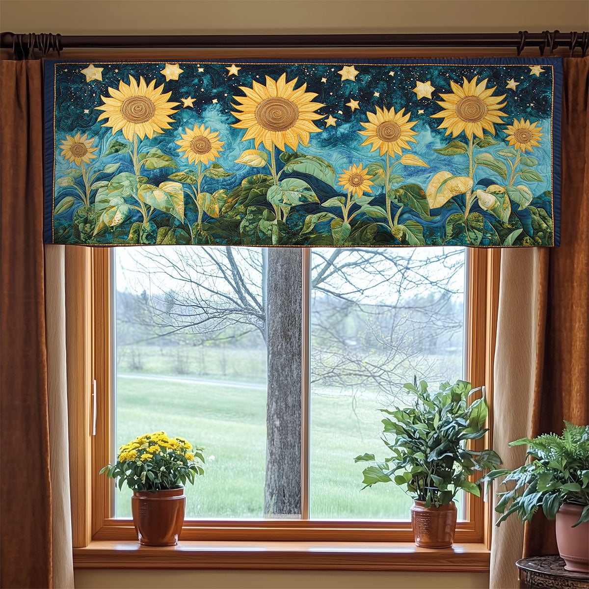 Yellow Field WY1605050CL Quilted Valance