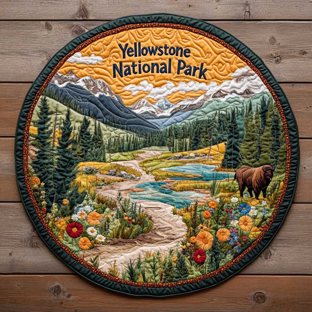National Park CQ1505013CL Quilted Round Mat