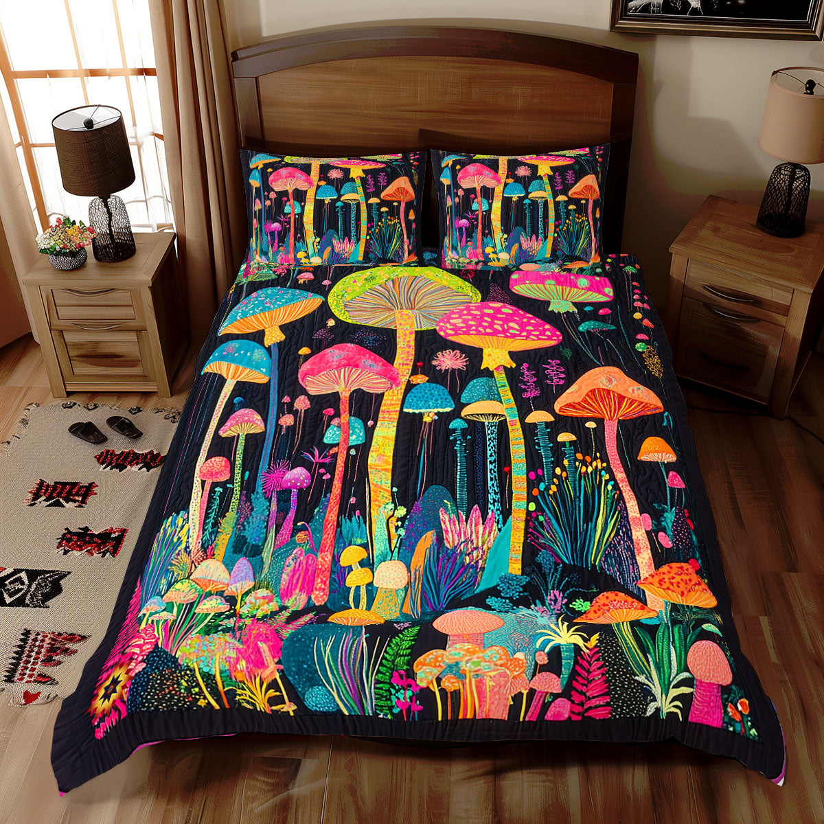 Colorful Mushroom Forest WX2612078CL Duvet Cover Set